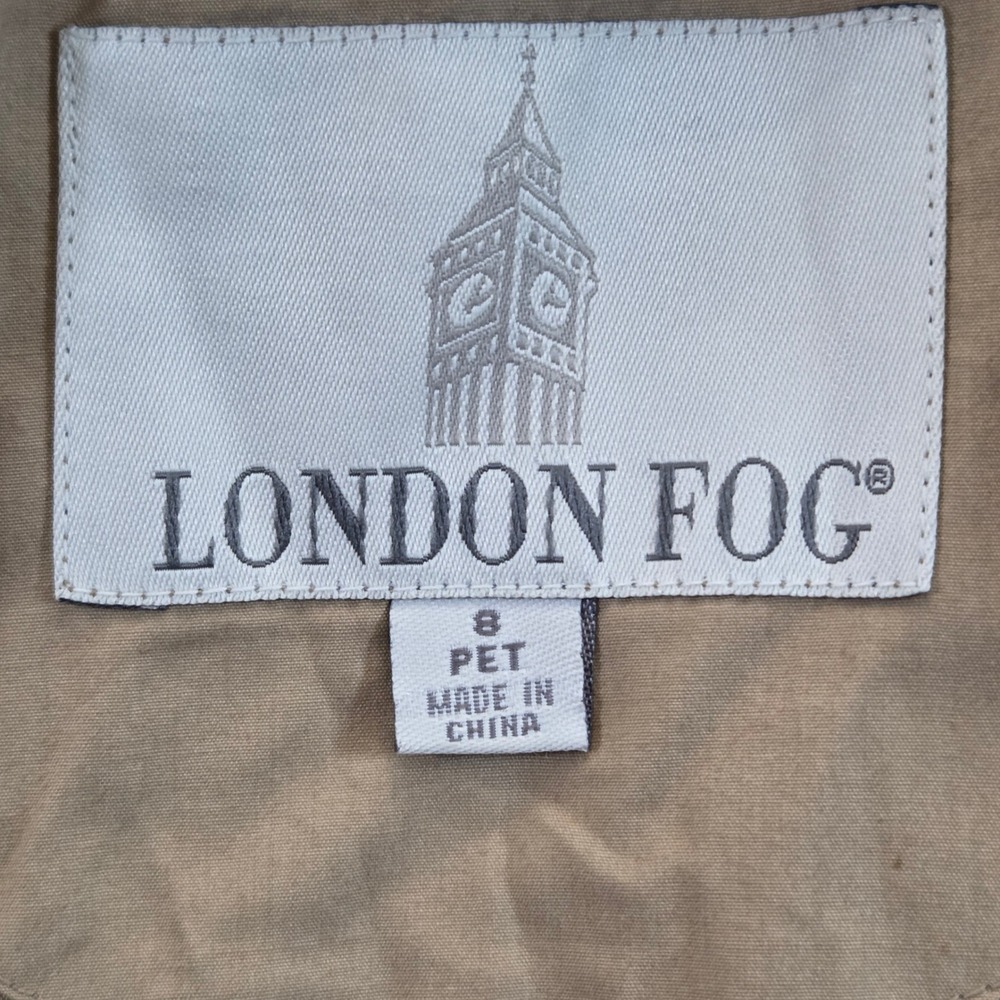 London Fog Trench Coat Womens Size 8 Pet Beige Long Classic Rain Coat * READ‎ - Picture 4 of 8